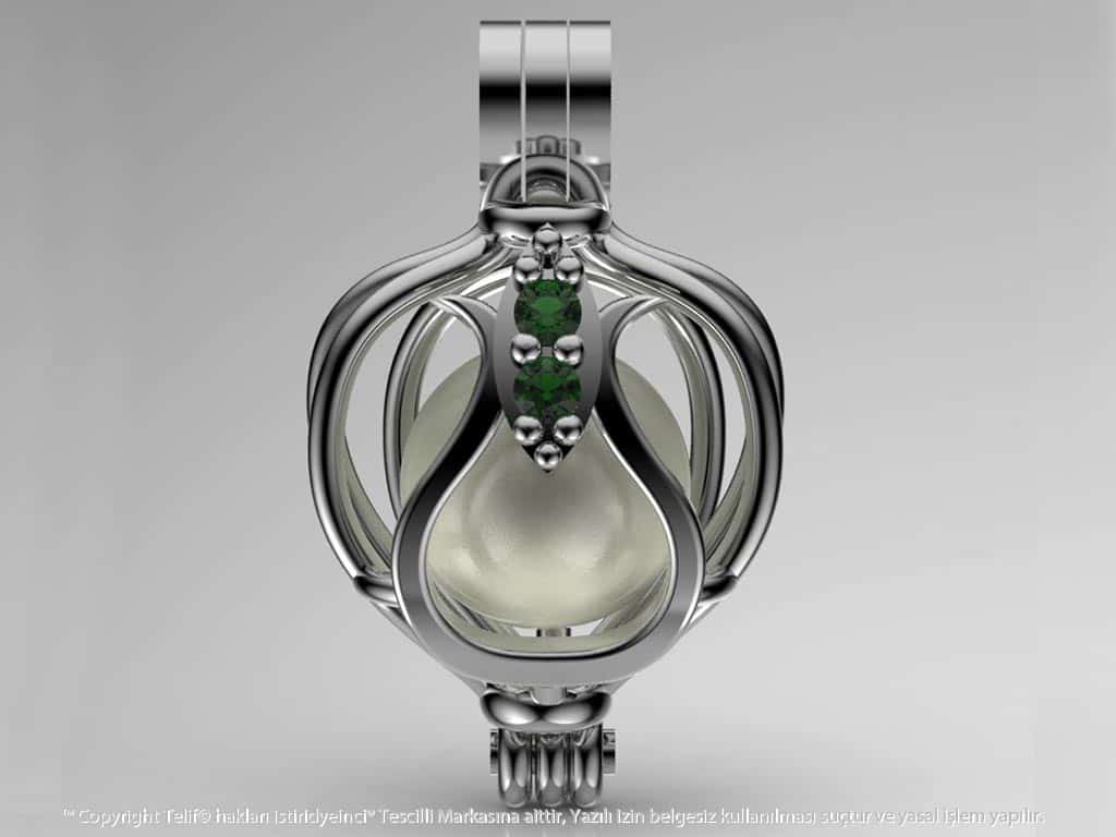 Lalezar Beyaz Güney Denizi İncili Kolye