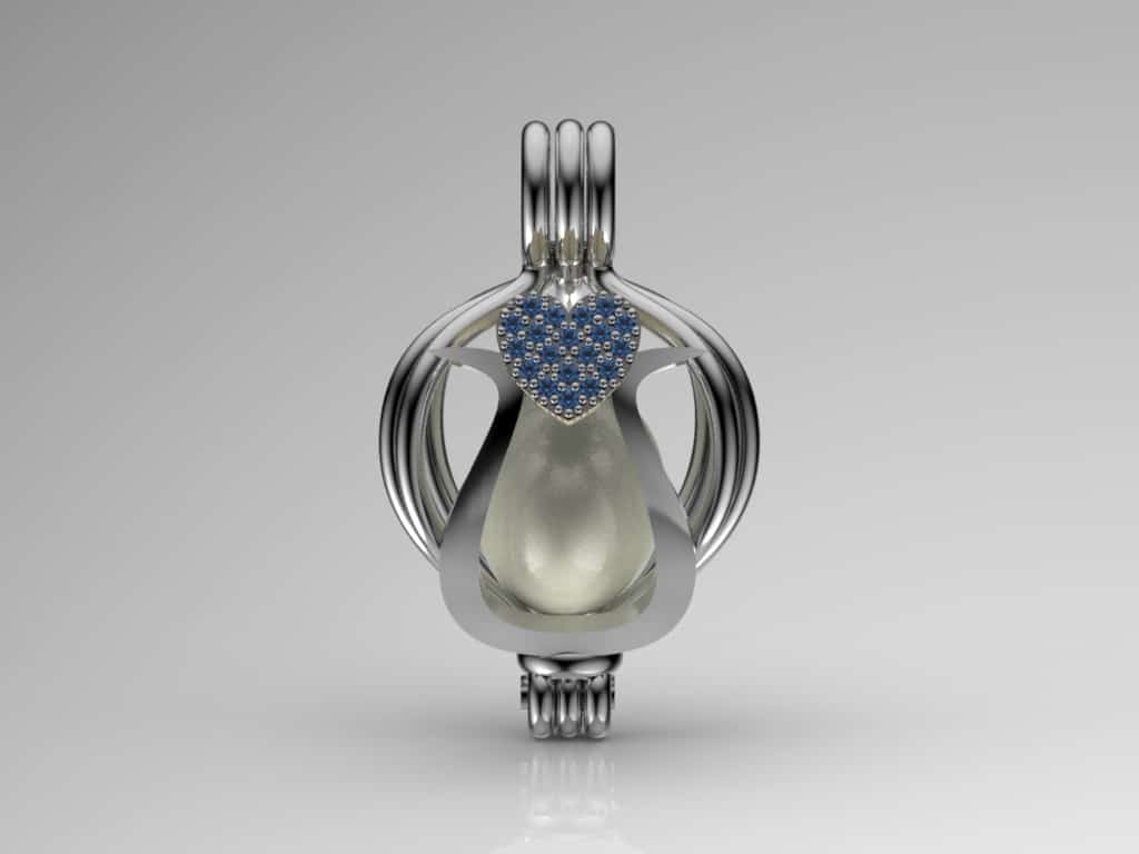 Tek Kalp  İnci Kolye Seti Akoya - Tatlısu