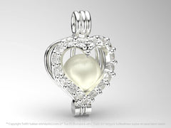 Beyaz Altın Pırlanta Okyanusun Kalbi Kolye Seti