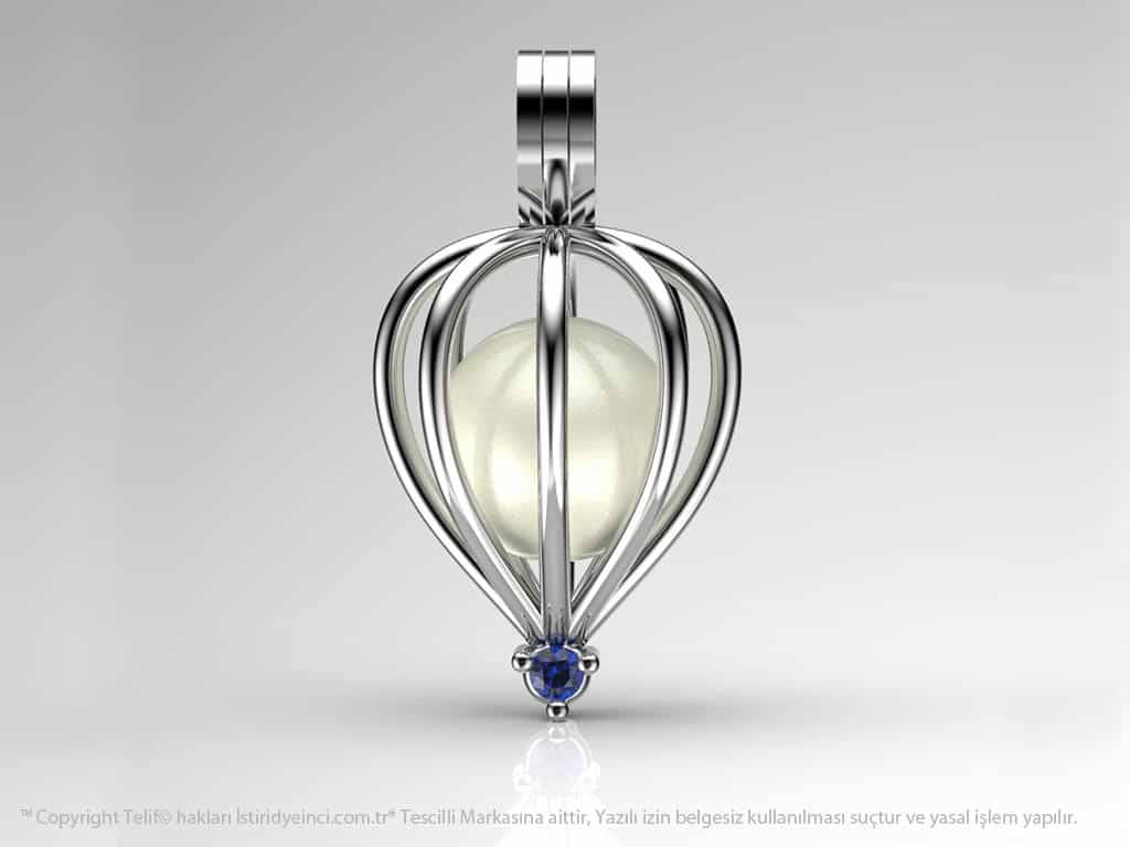 Tek Taş Beyaz Güney Denizi İncili Kolye