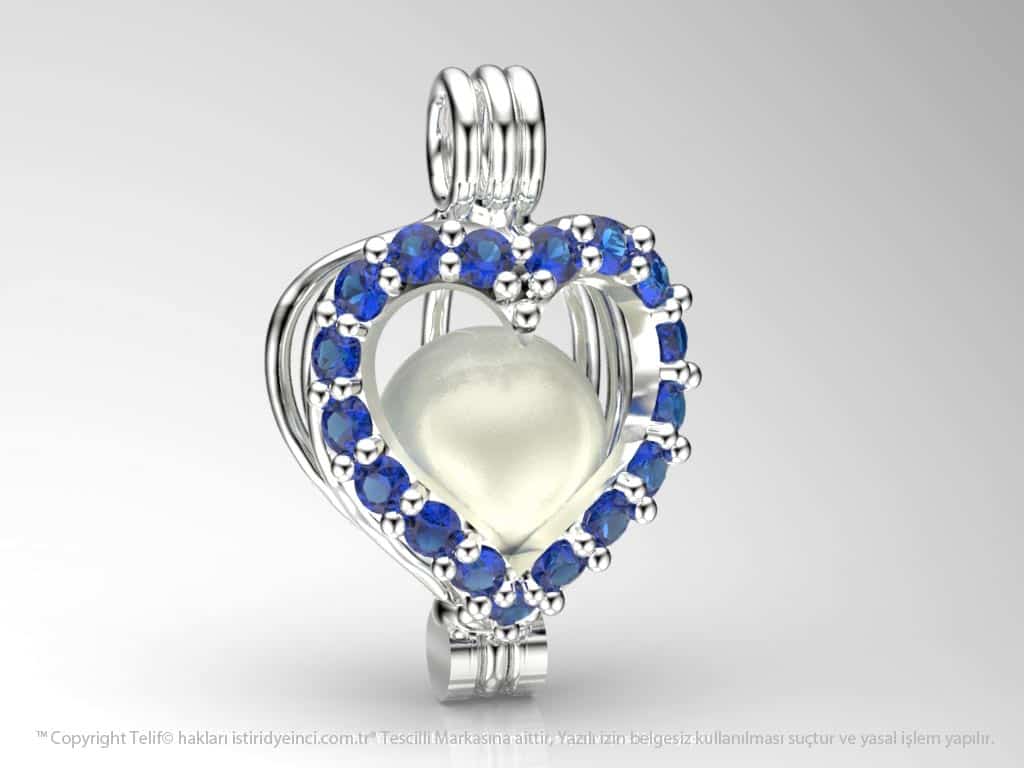 Okyanusun Kalbi Beyaz Güney Denizi İncili  Kolye