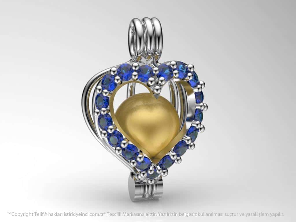 Okyanusun Kalbi Sarı Güney Denizi İncili  Kolye