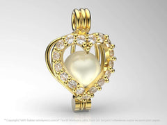 Sarı Altın Pırlanta Okyanusun Kalbi Kolye Seti