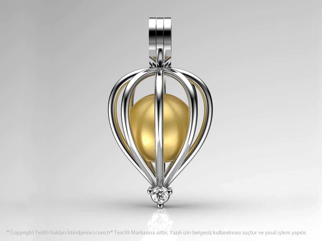 Beyaz Altın Pırlanta Tek Taş Kolye Seti