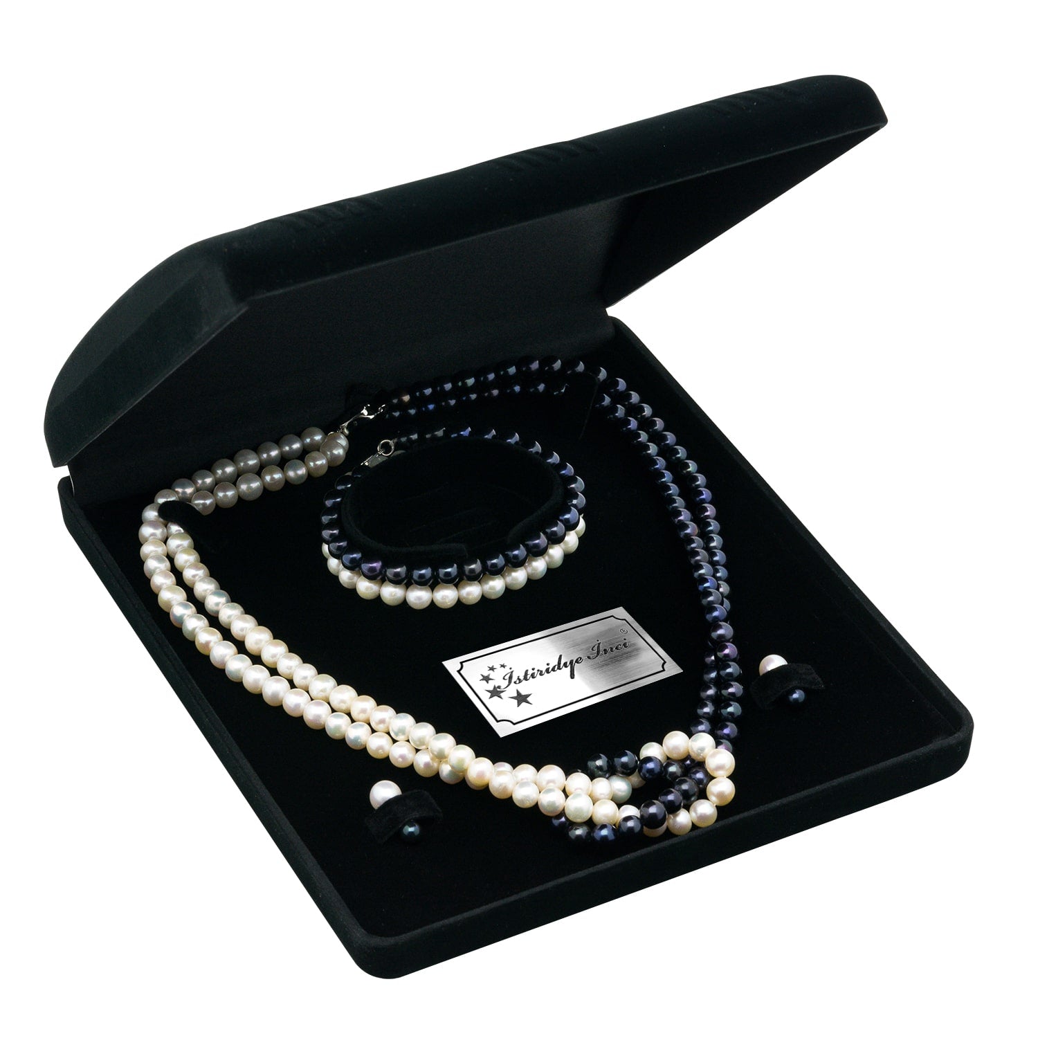 Siyah Beyaz Aşk Dizi İnci Seti Tatlısu