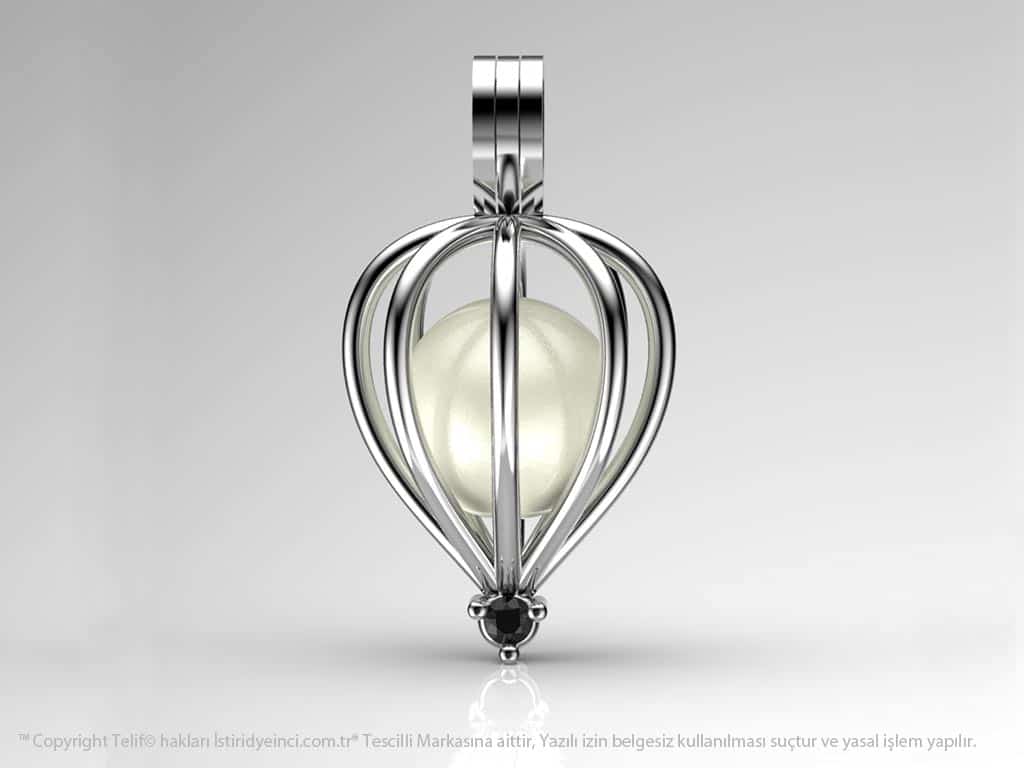 Tek Taş Beyaz Güney Denizi İncili Kolye