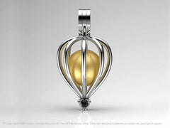 Tek Taş Sarı Güney Denizi İncili Kolye