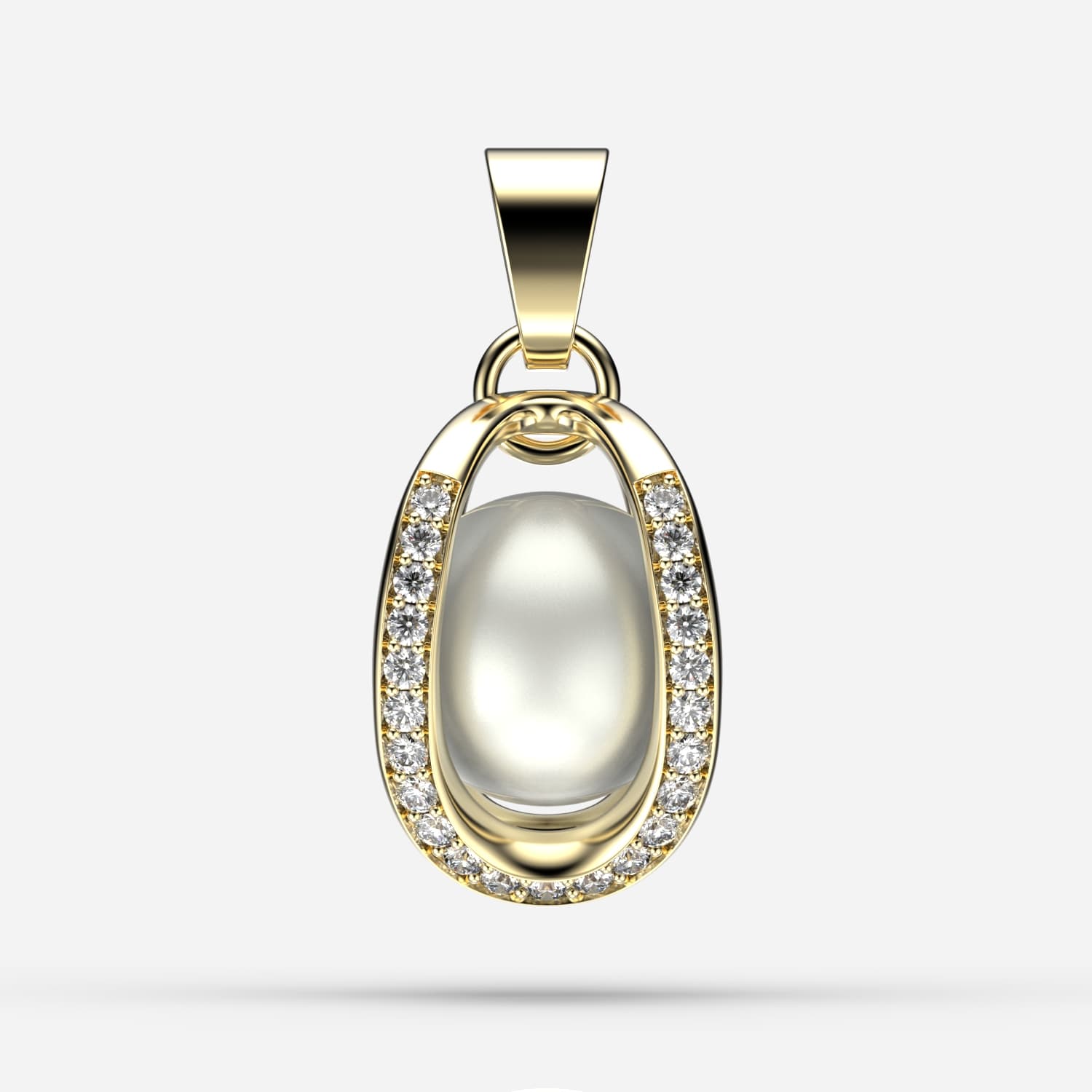 Sarı Altın Sonsuz Tutku Pırlanta İnci Kolye Seti