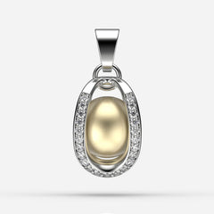 Sonsuz Tutku  Sarı Güney Denizi İncili Kolye