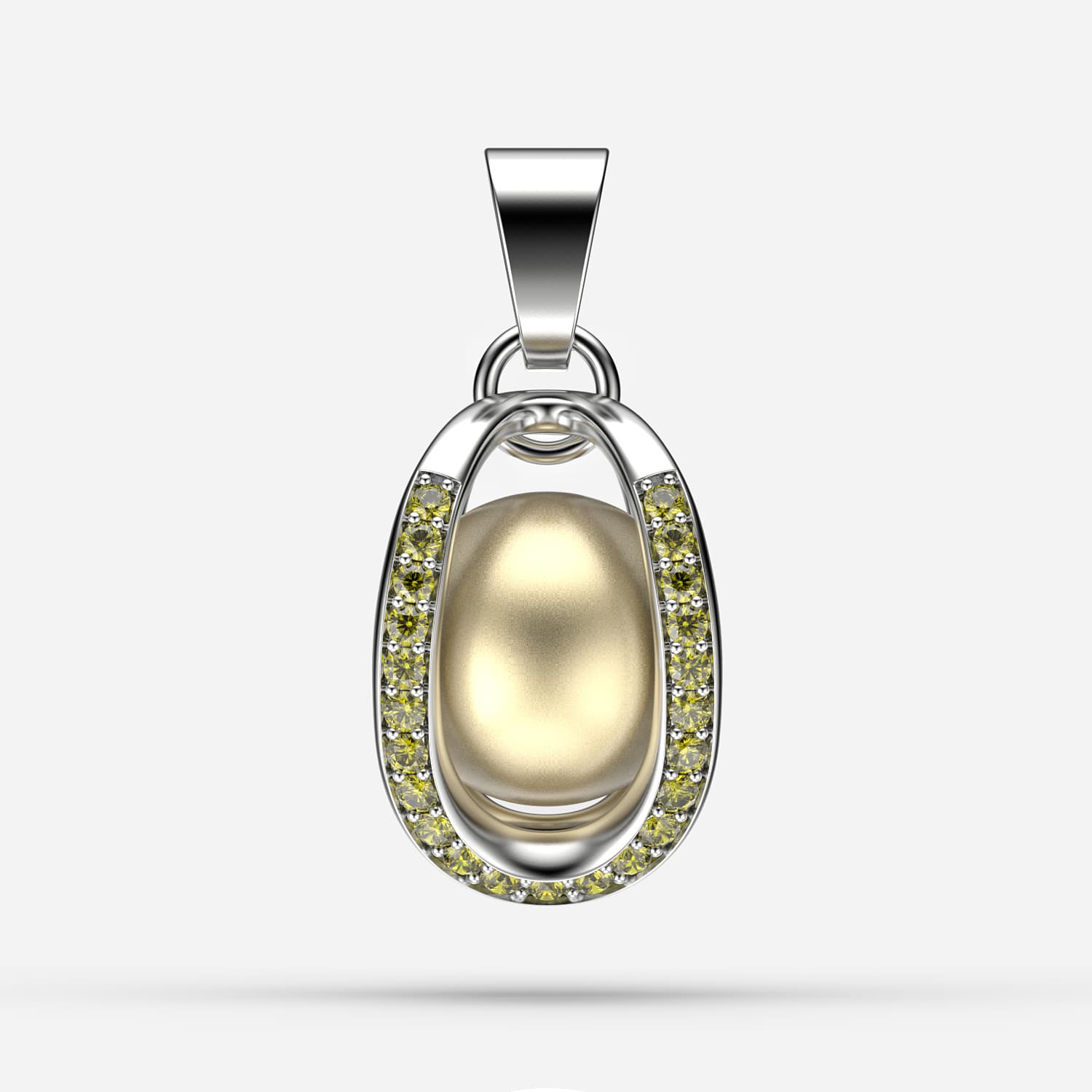 Sonsuz Tutku  Sarı Güney Denizi İncili Kolye