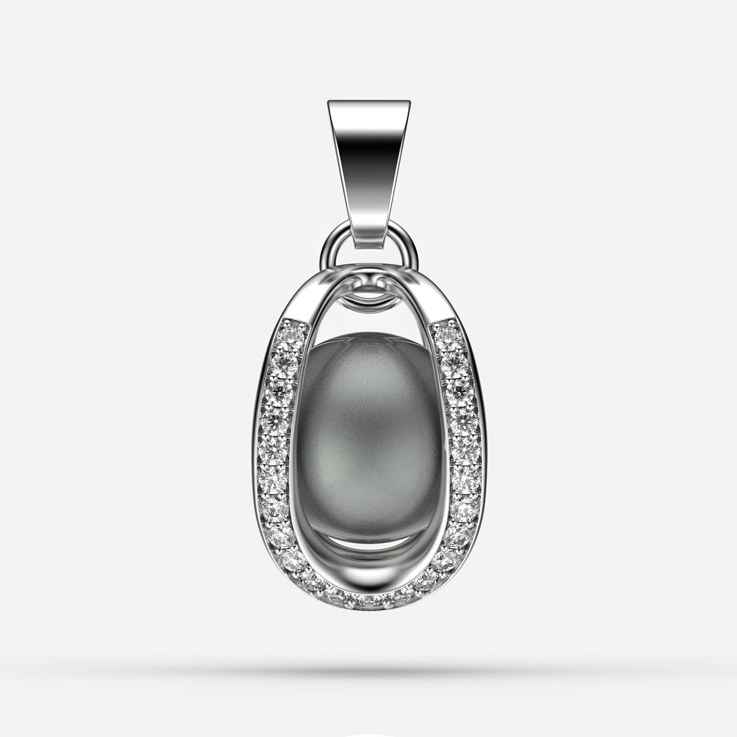 Beyaz Altın Sonsuz Tutku Pırlanta İnci Kolye Seti