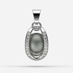 Beyaz Altın Sonsuz Tutku Pırlanta İnci Kolye Seti