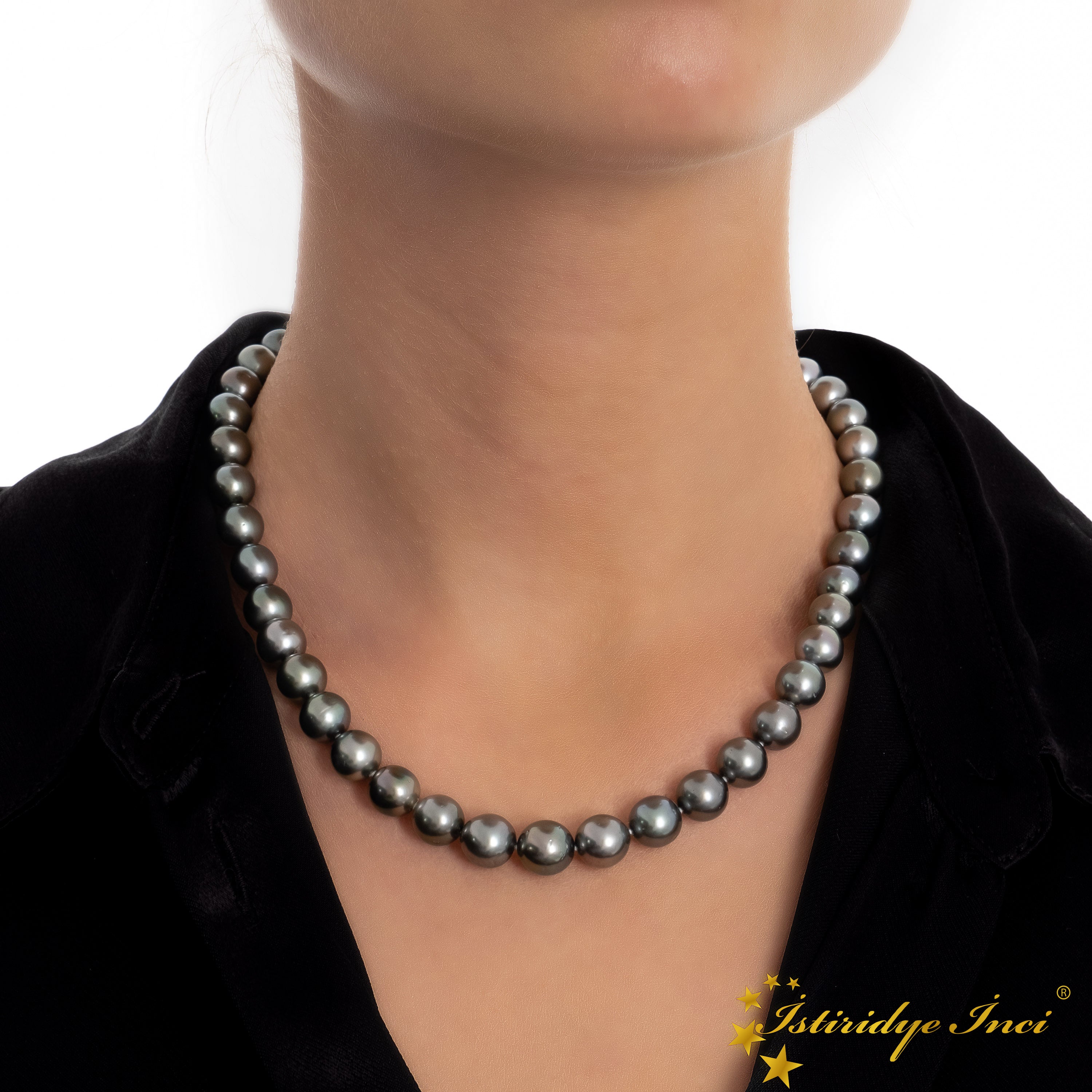 Dizi Tahiti Siyah İnci Kolye