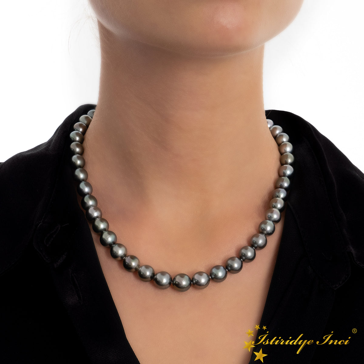 Dizi Tahiti Siyah İnci Kolye