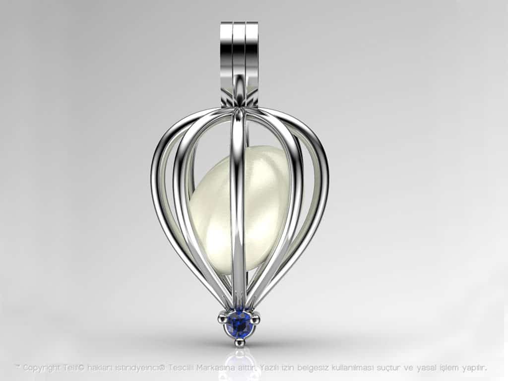 Tek Taş İnci Kolye Seti Akoya - Tatlısu