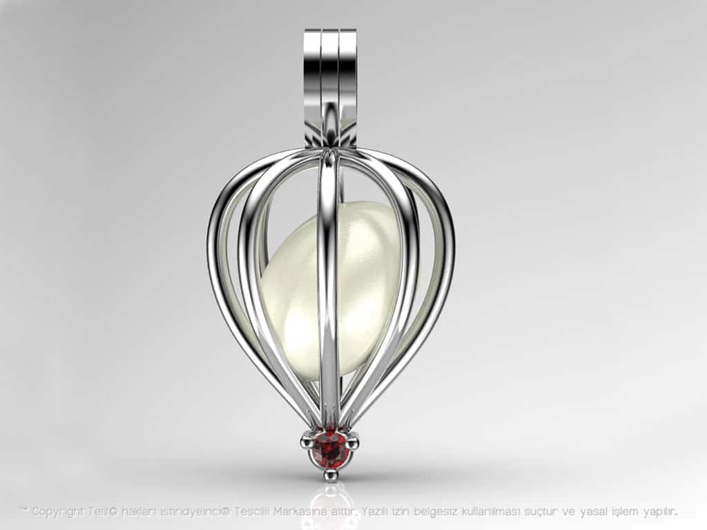 Tek Taş İnci Kolye Seti Akoya - Tatlısu