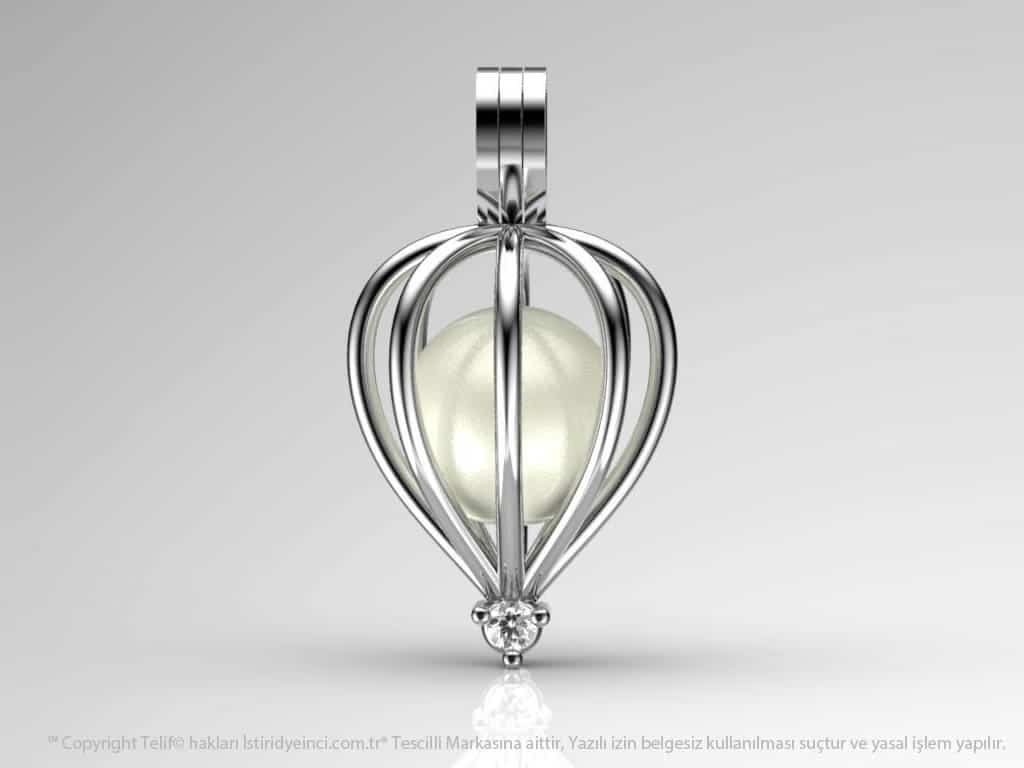 Beyaz Altın Pırlanta Tek Taş Kolye Seti