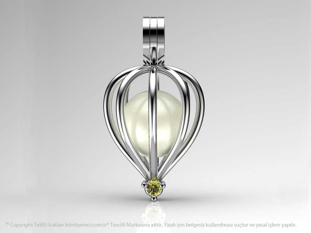 Tek Taş İnci Kolye Seti Akoya - Tatlısu