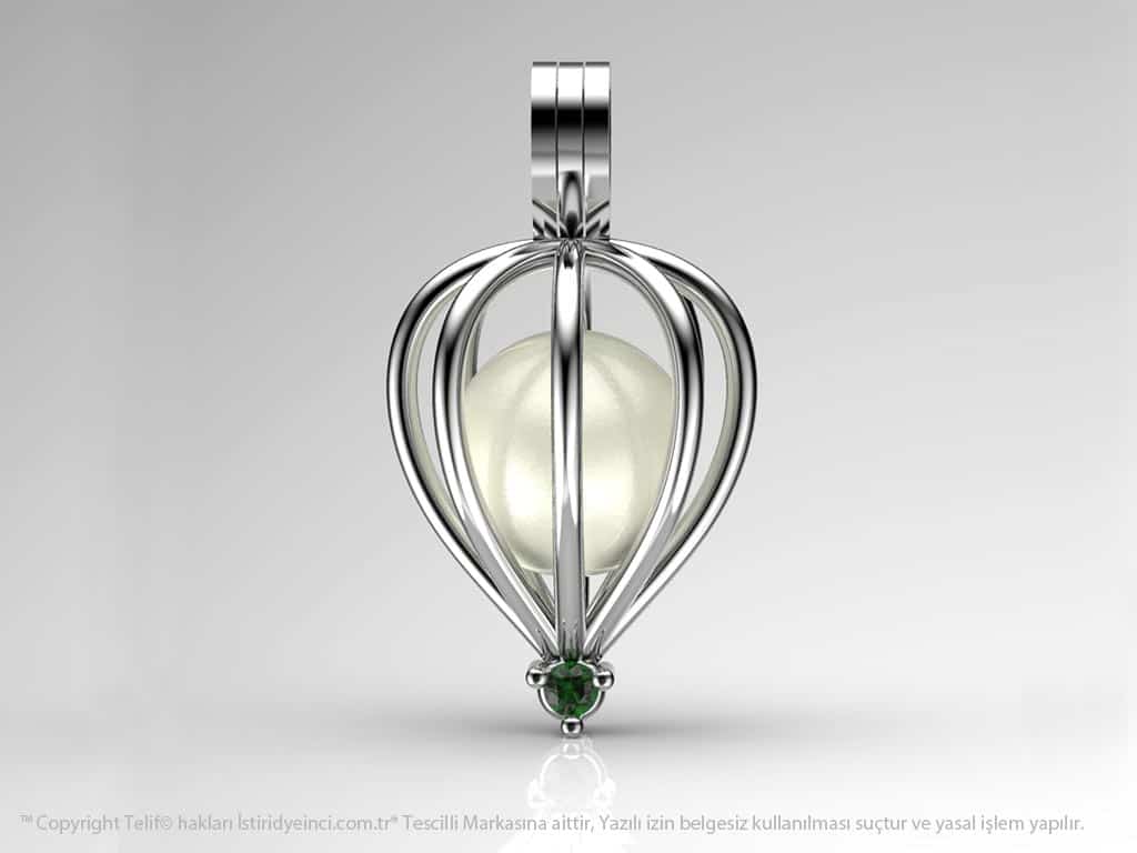 Tek Taş İnci Kolye Seti Akoya - Tatlısu