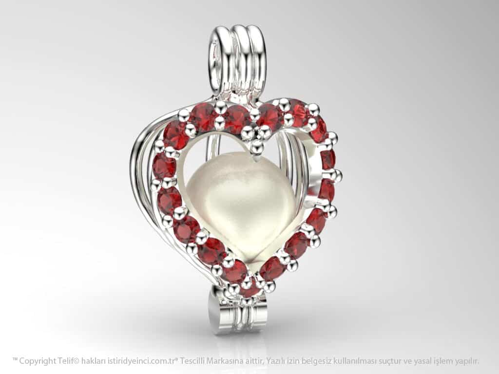 Okyanusun Kalbi Beyaz Güney Denizi İncili  Kolye