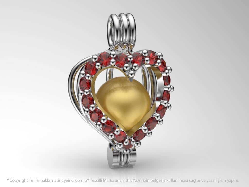 Okyanusun Kalbi Sarı Güney Denizi İncili  Kolye