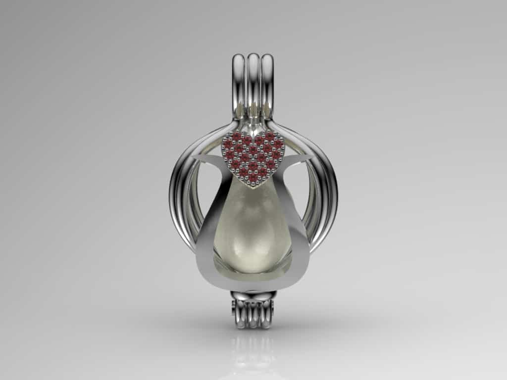 Tek Kalp  İnci Kolye Seti Akoya - Tatlısu