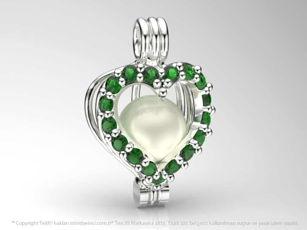 Okyanusun Kalbi Beyaz Güney Denizi İncili  Kolye