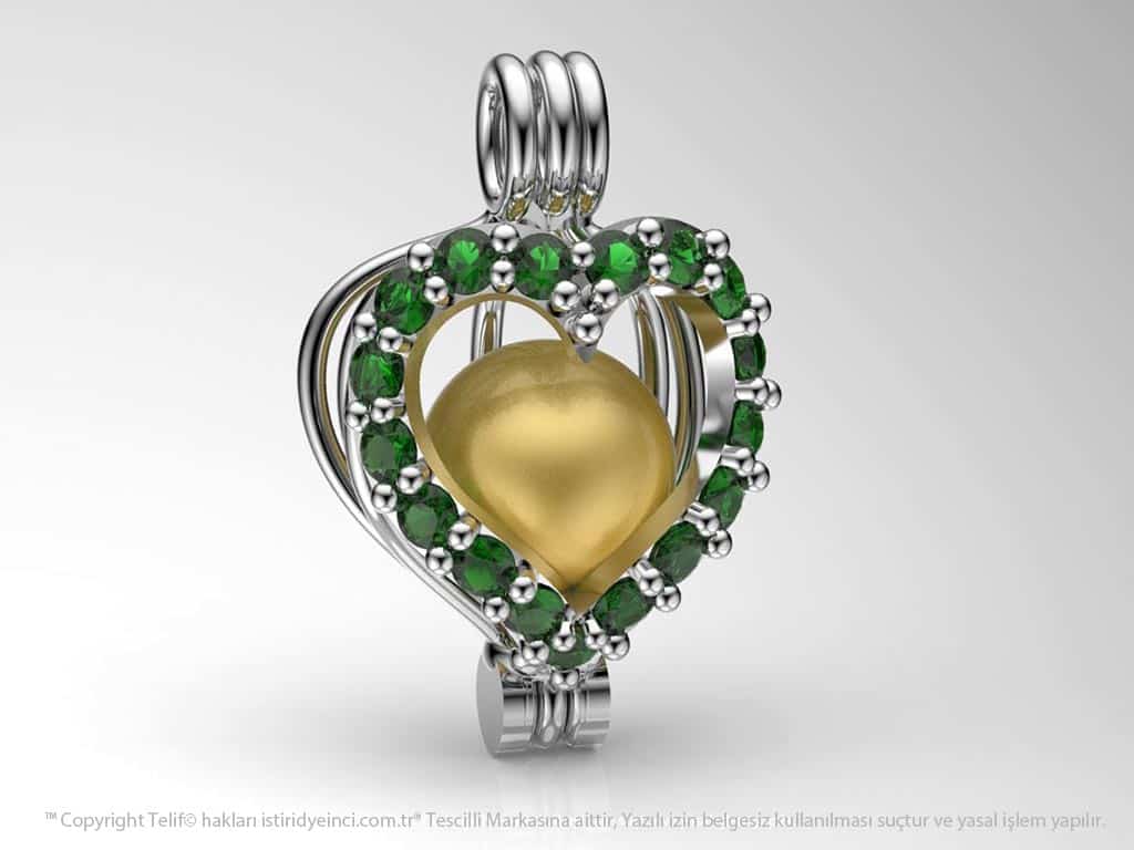 Okyanusun Kalbi Sarı Güney Denizi İncili  Kolye